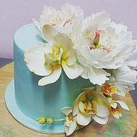 elegant engagement cake