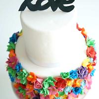 Colorful Flowers Cake