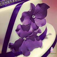 Cadbury Purple Exotic flowers cake