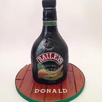 Hand Painted Baileys Bottle Cake
