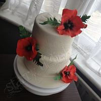 Lace and Poppy flowers