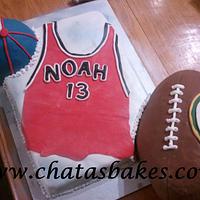 3 piece sports cake