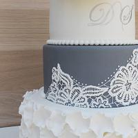 Embroidery wedding cake