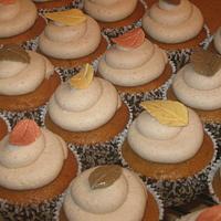 Fall Leaf Topped Cupcakes