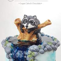 Raccoon Birthday Cake
