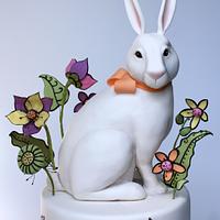 The White Rabbit- Easter Coloring Book Cake Collaboration