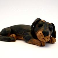 Two Rottweilers Fondant Cake Toppers