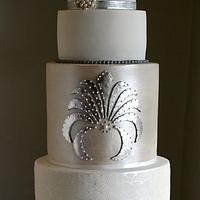 Silver Art Deco Cake