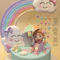 Cute Clouds and Rainbow Cake