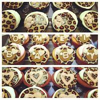 Leopard Print Baby Shower Cupcakes