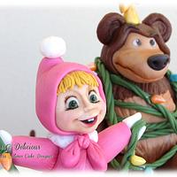 Masha and the bear Christmas time cake