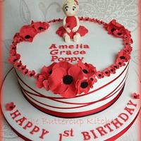 Poppy Birthday cake