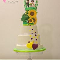 Playmobil's wedding and sunflowers