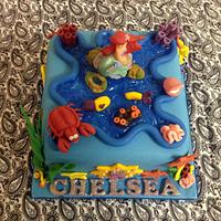 Sea splash Ariel cake. 