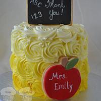 Yellow Ombre Teacher's Cake