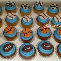 All Sports Birthday Cake & Cupcakes