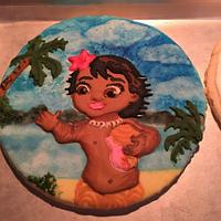 Baby Moana Royal Icing Cookies