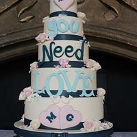 All You Need Is Love Wedding cake
