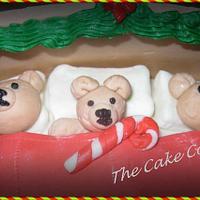 teddy bear Christmas cake