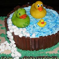 Rubber Duck Camo / camouflage Baby Shower cake