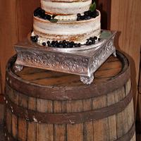 Semi naked Wedding cake with fresh berries