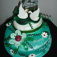 Swan Anniversary cake 