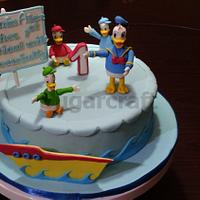 Donald Duck and Nephews themed birthday cake for Alex.