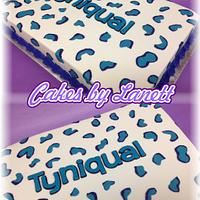 Turquoise/Purple Animal Print Cake