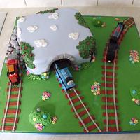 thomas train cake 