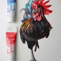 Handpainted rooster