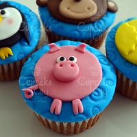 Cute animals cupcakes