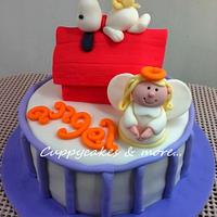 Snoopy theme cake