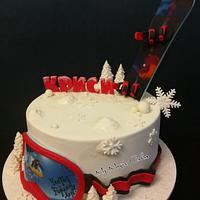 Snowboarding cake