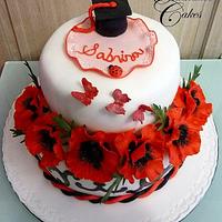 poppy graduation cake