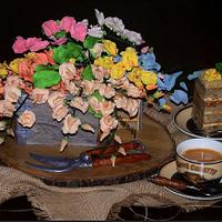 Sweet pea garden cake