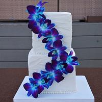 Buttercream Ruched Orchid Cake
