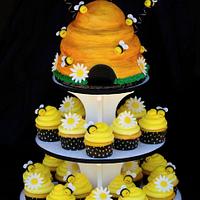 Bee Hive Cupcake Tower