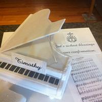 Grand Piano Confirmation Cake