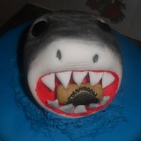Great white shark birthday cake