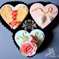 Vintage Romantic Themed Valentine Brownies