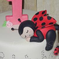 Ladybug Baby 1st Birthday Cake