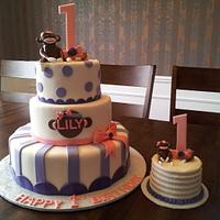 Sock Monkey 1st Birthday Cake & Smash Cake