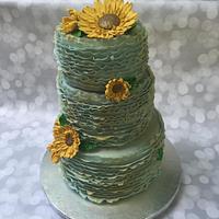 Sunflower Blue Sky Fondant Cake