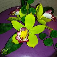 Cimbidium orchid cake