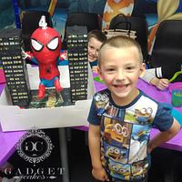 Gravity Bobblehead Spiderman cake
