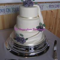 3 Tier Draped Wedding Cake