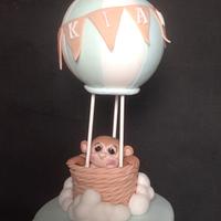 Hot air balloon christening cake 