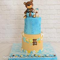 Teddy bear 1st birthday Cake 