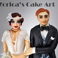 1920's wedding cake topper