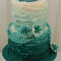 Turquoise Ombre Cake